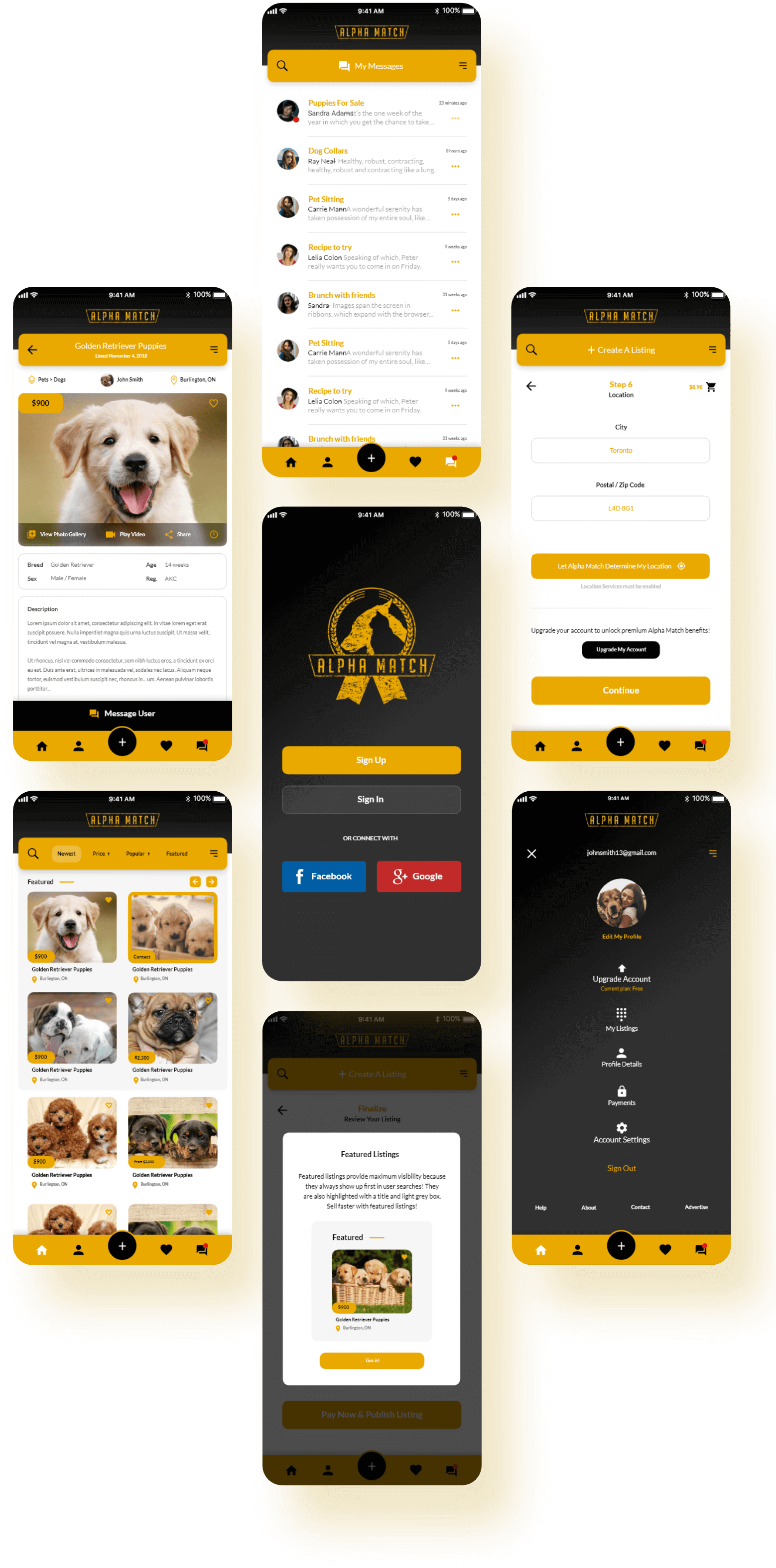 Alpha Match アプリ画面
